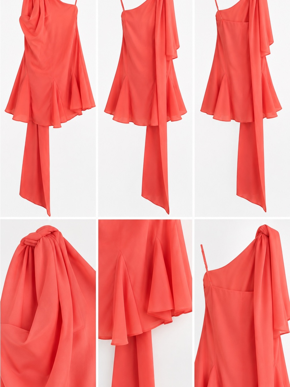 Baobab Collection Coral-Pink One-Shoulder Mini Dress - NEW WITH TAG